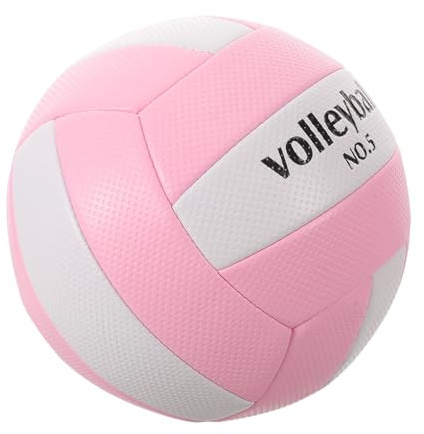 Toyvian Balón de Voleibol Tamaño 5 para Exteriores, PVC Antideslizante Rosa y Blanco, Inflable para Voleibol de Playa y Recreativo, Adecuado para Juegos al Aire Libre y Competiciones