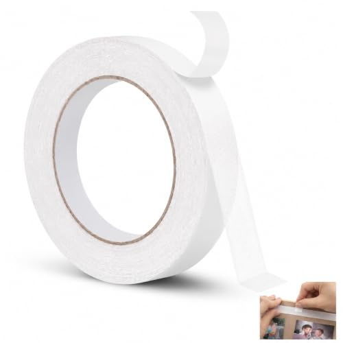 20m Ruban Adhésif Double Face en Tissu, 2 cm x 20 m Bande de Fixation Transparente Bande Thermocollante Ourlet pour Ourlets Sans Couture, Rideaux, Vêtements, Tapis, Application Rapide Sans Repassage