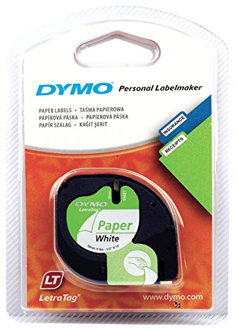 DESPEC (Dymo) LT-BAND, PAPIER Blk. Weiß 12mmx4m