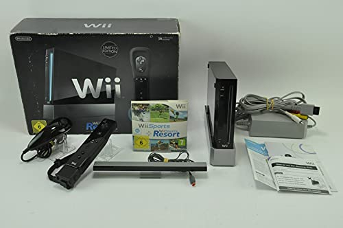 Console Wii noire + accessoires (inclus Wii Sports + Wii Sports Resort)