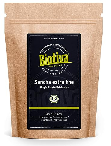 Sencha Thé vert bio 1000g - Excellent sencha - 1kg à un prix exceptionnel - Doux, légèrement herbacé avec des notes délicieusement amères et fleuries - Certificat Fairbiotea - Biotiva