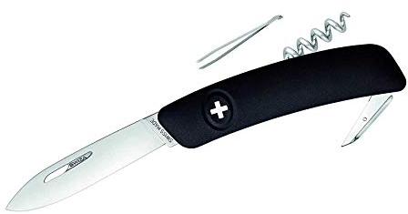 SWIZA Couteau Suisse D01 ALLBLACK, Olive, 6 Fonctions