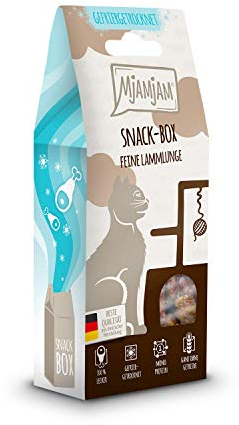 MjAMjAM - Premium Katzensnack - Snackbox - feine Lammlunge, 1er Pack (1 x 35 g), naturbelassen ganz ohne synthetische Konservierungsstoffe