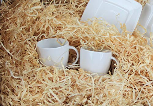 Holzwolle Füllmaterial Natur - unbehandelte Fichtenholzwolle - Erdbeerholzwolle-Ideal als Füllmaterial oder zur Dekoration, Geschenk - Ökologische Füllung 2 Kg