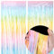 Lametta Vorhang Regebogen Bunt 2 Pack Glitzer Vorhang Metallische für Einhorn Party Geburtstagsdeko Folie Hintergrund als DIY Photo Booth Tür Fenster Foto Hintergrund Dekorationen