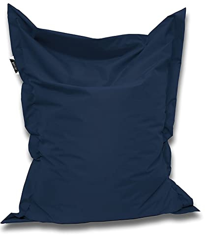 PATCH HOME Original premium gaming sittsäck sittdyna för inomhus- och utomhusbruk, färdigfylld i 3 storlekar och 27 färger, 160 x 145 cm marin