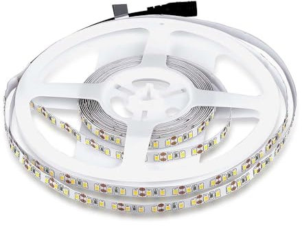 V-TAC Striscia Led da Interno SMD 3528 8W - 5 Metri - Strisce LED Adesiva per Casa, Cucina, Camera, Ambienti Interni - Luce Bianca Naturale 4000k - Nastro LED Luminoso 800 Lumen - Alimentata 12V