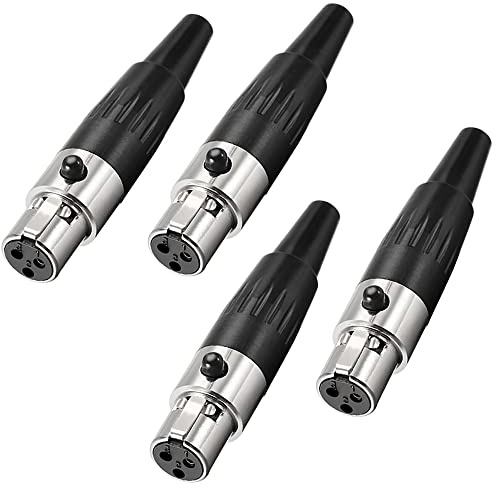 XMSJSIY Mini Connettore XLR a 3 Pin, Adattatore TA4F per Microfono, Mini Cavo XLR di Ricambio per Presa Audio F-Plug - 4 Pezzi