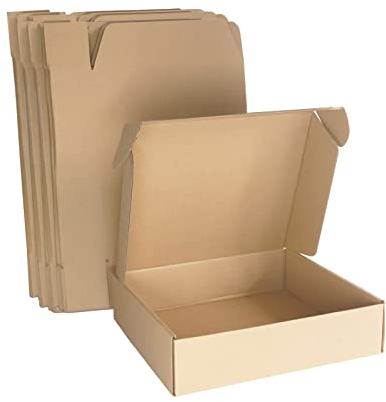 Klein Versandkartons 275x223x65mm für Postversand, Versandtaschen Warensendung, Braune Verpackungskartons für Geschäft, Aufbewahrung oder Geschenkbox, aus Wellpappe(10 Stück)