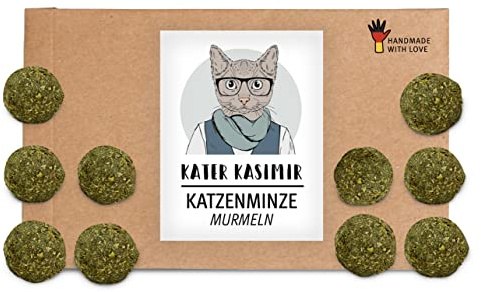10 bolas de hierba gatera alemana (Catnip). Juguete sostenible para gatos de Alemania