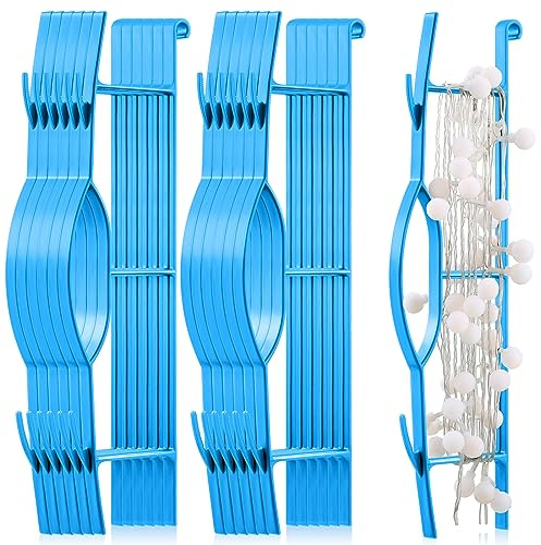 Weysat 12 Pcs Christmas Light Storage Holder Holiday Light Extension Holder All Purpose Cord Wind Up String Lights Organizer for Christmas Tree Cords to 164ft, 16 x 4 Inch(Blue)