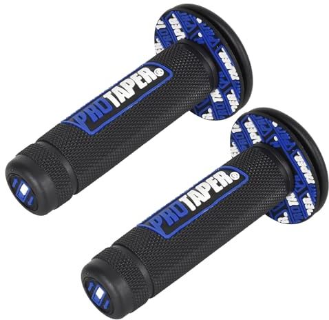 DecorDwell Motocross Grip,Universal Vintage Motorradlenker,Motorrad Protaper Griffe,22MM 24MM Motorrad Lenker Griffe,Wasserdicht und langlebig,Weichem Gummi Fahrrad Handgriffe (blau)