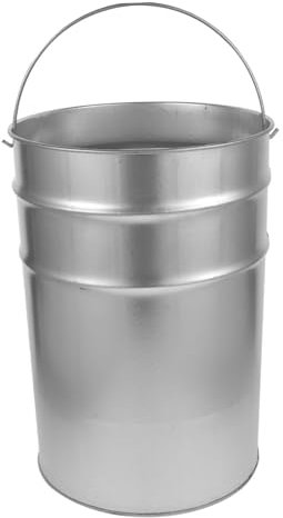 Zerodeko Galvanized Trash Can Outdoor Grey Bin Large Capacity Galvanized Iron Bucket for Garden Patio Use As Dust Bin