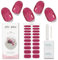 JMEOWIO Nagelfolie Glitzer Roter Gel Nagelfolien Selbstklebend Nail Sticker Uv Härtend Dekoration Nageldesign Zubehör