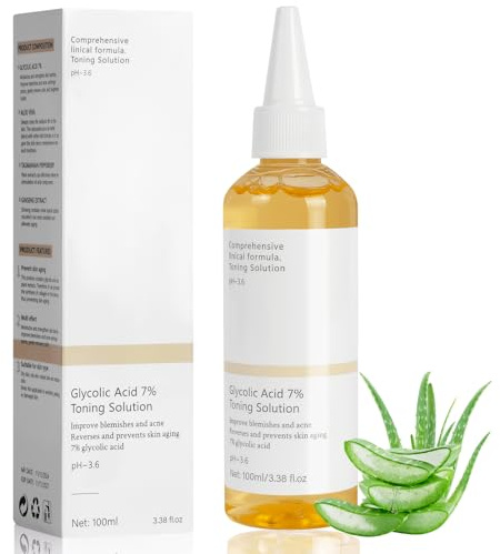 ACWOO Glycolic Acid 7% Toning Solution, Förfinar Porerna Ansiktsskrubb, Akne, Föryngrar Din Hud, 100ml