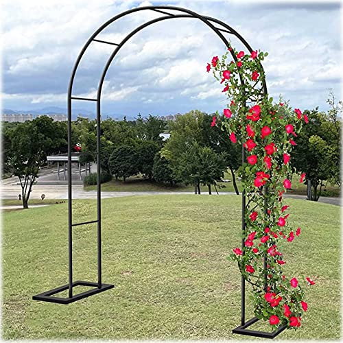Arco de jardín de metal resistente, arcos de rosas, soporte para flores, arco de boda, para jardín, césped, patio, soporte para plantas florales negras