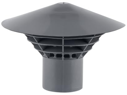 MD Technic Ventilation hood pipe aerator suitable for the sleeve/pipe made of PP (grey/grey, DN 50)