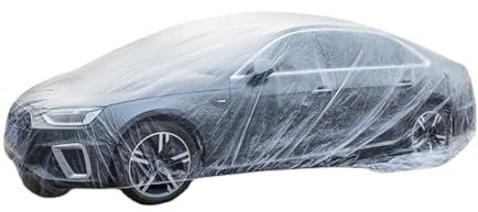 CGEAMDY Copertura Completa per Auto, Copriauto Telo Trasparente Antipioggia, Copertura Impermeabile Monouso (480x750cm)