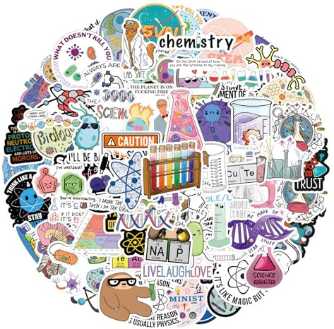 Biología Pegatinas Pack 110 PCS |Pegatinas para automóvil, computadora portátil, botellas de agua, pegatinas para adolescentes Calcomanías de vinilo lindas