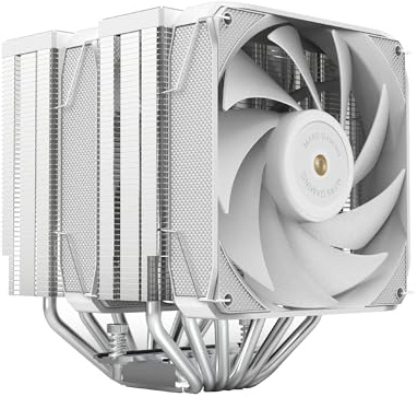 Mars Gaming MCPU-XU6, CPU-Kühler Doppelturm, TDP 350W, 2x Hybridflügel-Lüfter und Hyperbalanciertes Kupfer-FDB-Lager, 6 Heatpipes mit HCT ULTRA Technologie, Universeller Multisocket, Weiß