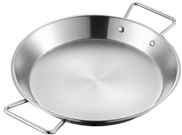 Sisinkal Pentola multiuso a doppio manico in acciaio inox con fondo piatto per paella, zuppa, stufato con impugnatura ergonomica, diverse dimensioni (26 cm)