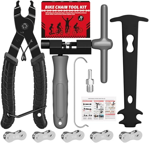 ytorgr Kettennieter Fahrrad, Fahrradkette Werkzeug Kettennieter und Kettenschloss Zange 5 Paar 6-12 Fach Fahrradketten Nieten Reparatur Set