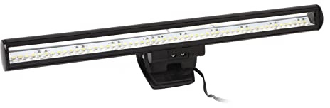 Wakects Lampada per Monitor di Computer, Lampada a Sospensione Nera per Monitor da 5 W Salvaspazio con Clamp/Holder per la Casa