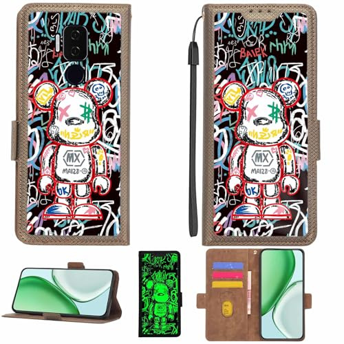 Aroepurt fodral kompatibelt med Cricket Influence telefonfodral flipskydd [med härdat glas skärmskydd] [RFID-blockering] [ljuseffekt] LPT-MXX