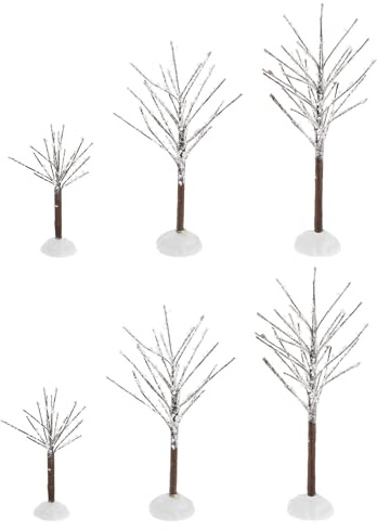 DIYEAH 6pcs Miniature Model Trees: Deciduous Landscape Trees For Dioramas - 5.9/5.1/3.1 Plant For Model Railroad Scenery Train Sets Architectural Display