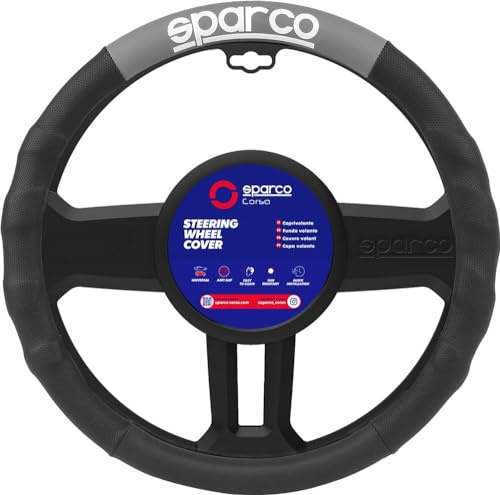 Sparco Coprivolante SPC1111 auto universale nero/grigio in poliestere 38cm