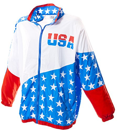 Funny Guy Mugs USA 80s & 90s Retro Windbreaker, X-Large