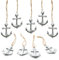 Logbuch-Verlag 9 Anker Anhänger 6,5 cm Metall Silber Glücksbringer Ankeranhänger mit Schnur zum Aufhängen Maritime Deko