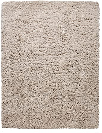 TT Home Rug Deep Pile Flokati Look Fluffy Long Pile One Colour Trend Shaggy In Beige, Size:120x160 cm
