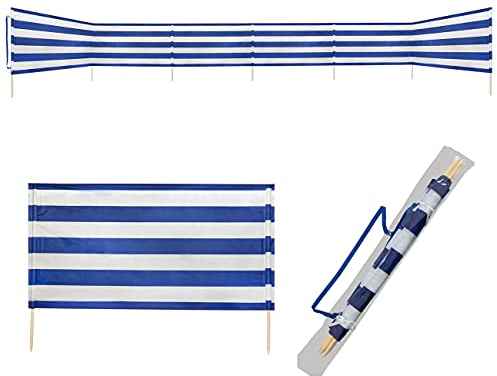Idena Windschutz, 8 m x 80 cm, mit maritimen Streifen in Blau-Weiß Version 2021