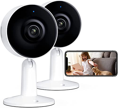 ARENTI IN1 Cámara Vigilancia WiFi Interior, 1080p Full HD Baby Monitor con Visión Nocturna, Cámara para Mascotas, Audio Bidireccional, Detección de Sonido de Movimiento, Compatible con Alexa, 2PC
