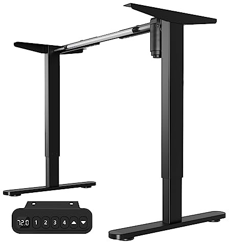 Ansobea Höhenverstellbarer Schreibtisch Elektrisch höhenverstellbares Tischgestell mit starken Motoren, 3 Memory-Steuerung, mit USB-C-Anschluss und Kollisionschutz Funktion, Schwarz