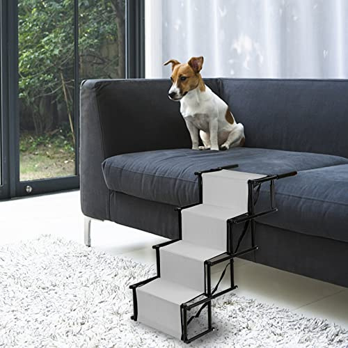Rampa para perro portátil para coche, adecuada para perros grandes y pequeños. La escalera plegable de coche es práctica y rápida, puede soportar un peso de 60 kg (B-gris claro)