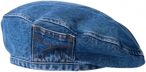 OMLAMP Y2k Hats Kpop Outfits for Women Painters Hat Denim Beret Women's Cap Hip-Hop Beanies Grunge Retro Girl Caps (Dark Denim Blue,One Size)