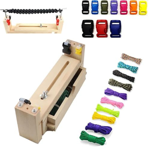Hpamba Bracciale Maker Strumento Artigianale in Legno Kit per Paracord Jig Intrecciato Fai-DA-Te per Maglieria