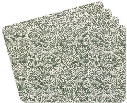 The Leonardo Collection William Morris Larkspur Placemats Set of 4 For Dining | Ideal Kitchen Mats Non Slip Washable Place Mats For Table | Easy to Clean Table Mats For Dinner Plates & Any Time Meal