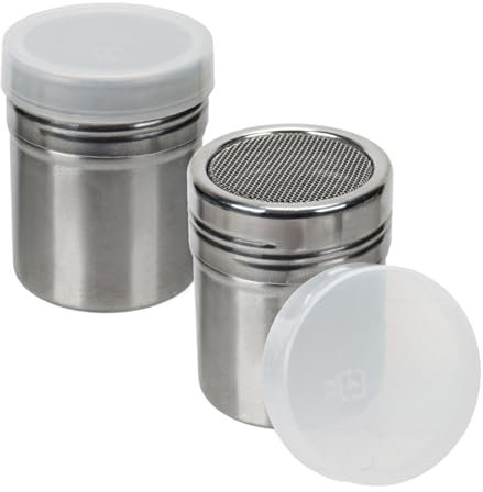 Bettli Lot de 2 tamis à farine pour glaçage, sucre, farine, sucre glacé, saupoudreur de chocolat, poudre de chocolat, pour la cuisine ou les travaux manuels