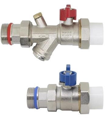BYLSAGWHT Ball valve with water filter Floor heating valve DN25 brass(PP-R25X1,Backwater valve)