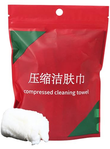 Vllold Komprimierte Gesichtshandtücher – 20 x komprimierte Gesichts-Waschlappen, Tabletten für Reisen, leichtes, sehr saugfähiges Taschentuch, einzeln verpackt für, Outdoor-Camping