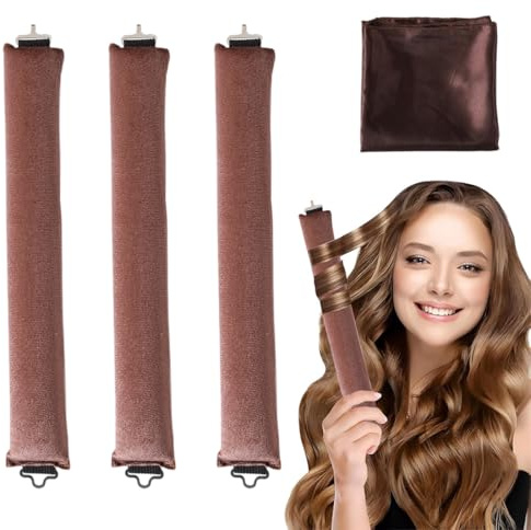 3 Pièces Bigoudis Sans Chaleur Boucles Naturelles Fer à Friser Sans Chaleur Pour Tous Types de Cheveux Pour Grandes Boucles Outils de Coiffure Bricolage