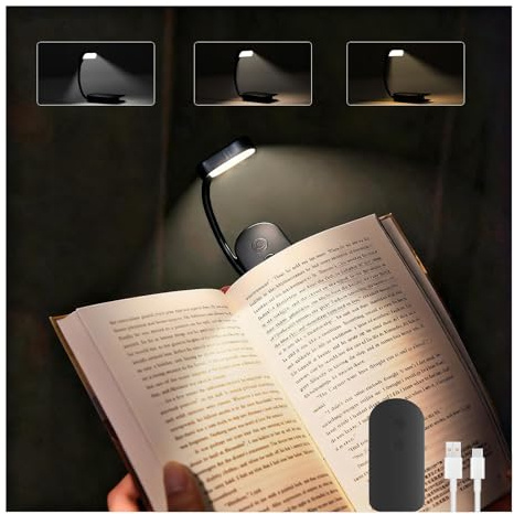 Leselampe Buch Klemme,USB Wiederaufladbare Buchlampe 9 LEDs 3 Farbtemperatur Modi Leicht & Tragbar Einstellbare Helligkeit Klemmleuchte Lange Akkulaufzeit Flexible 360° Drehung für Nachtlesen ins Bett