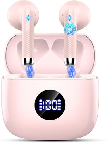 Auriculares Bluetooth Bluetooth 5.4, auriculares inalámbricos con 4 ENC Cancelación Ruido Mic, auriculares en la oreja 40 horas de reproducción, auriculares inalámbricos HiFi estéreo IP7 impermeables