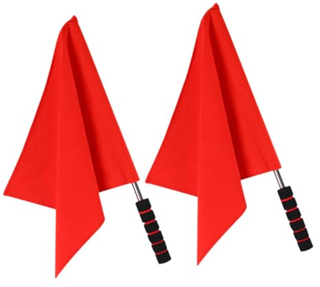 Holidyoyo 2 Bandiere Di Arbitro Con Manico Antiscivolo Per Segnalazione Sportiva Alta Visibilità Per Calcio Basket E Attività Scolastiche Leggere E Portatili
