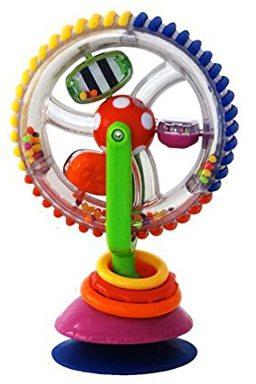 Highchair Toy - Rainbow Suction Cup Spinner with Rattle, Colorful Beads for Babies 6+ Months | Interactive Developmental Toy for High Chair