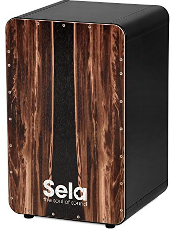 Sela SE 089 CaSela Black Dark Nut Snare Cajon - Hard Splash Spielfläche, spielfertig aufgebaut