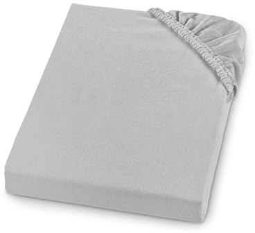 sleepling Comfort lenzuolo con angoli in morbida flanella realizzato in Germania in 100% cotone per materassi fino a 23 cm di altezza, con bordo elastico perimetrale, 160 x 200, grigio argento